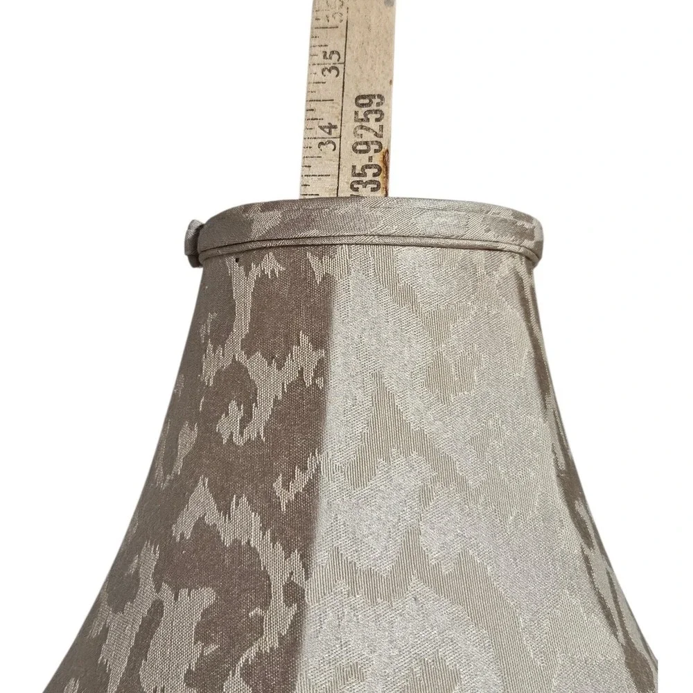 Mid Century Antique Marble Table Lamp W/ Beaded VictorianShade Brass Base Urn